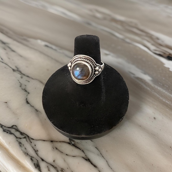 Gemstone Ring Labradorite 925 Silver “Omara” (Size 6) - Picture 5 of 10